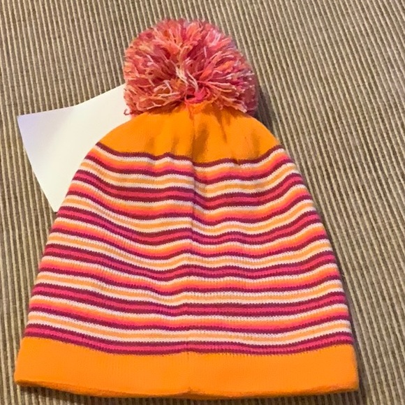 Spyder Girls Stripe Hat (Orange/Raspberry) stripe - Picture 4 of 8